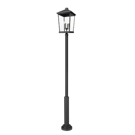 Z-Lite Beacon 4 Light Outdoor Post Mount Fixture, 16in. W x 125.5in. H, Black 568PHXXLR-5010P-BK